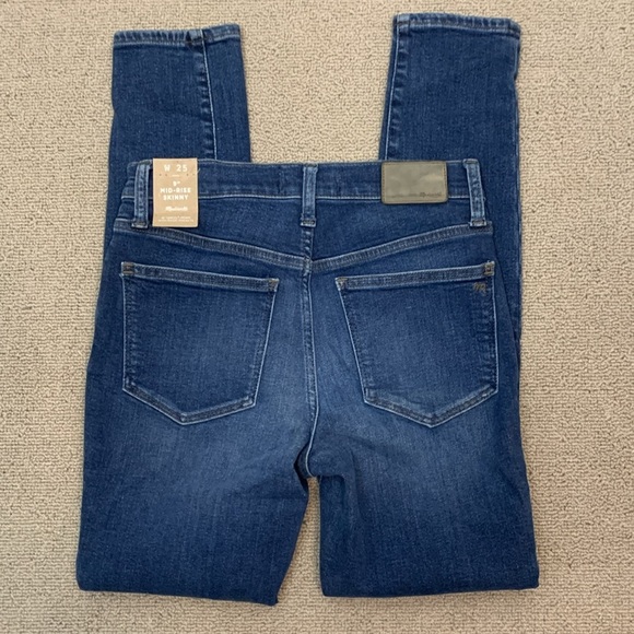 Madewell 9" Mid-Rise Skinny Jeans Medium Wash- 25- NWT - Picture 12 of 15